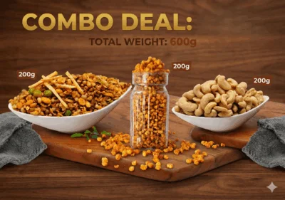 Salted Cashew, Crunchy Monki & Multigrain Mixture Namkeen - Image 2