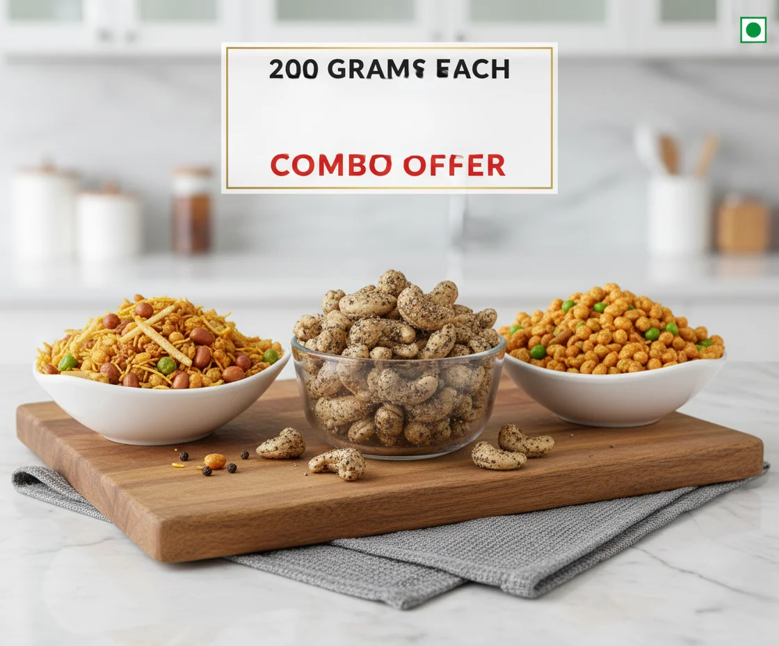 Roasted Party Mix, Salted Cashew & Multigrain Mixture Namkeen - Image 2