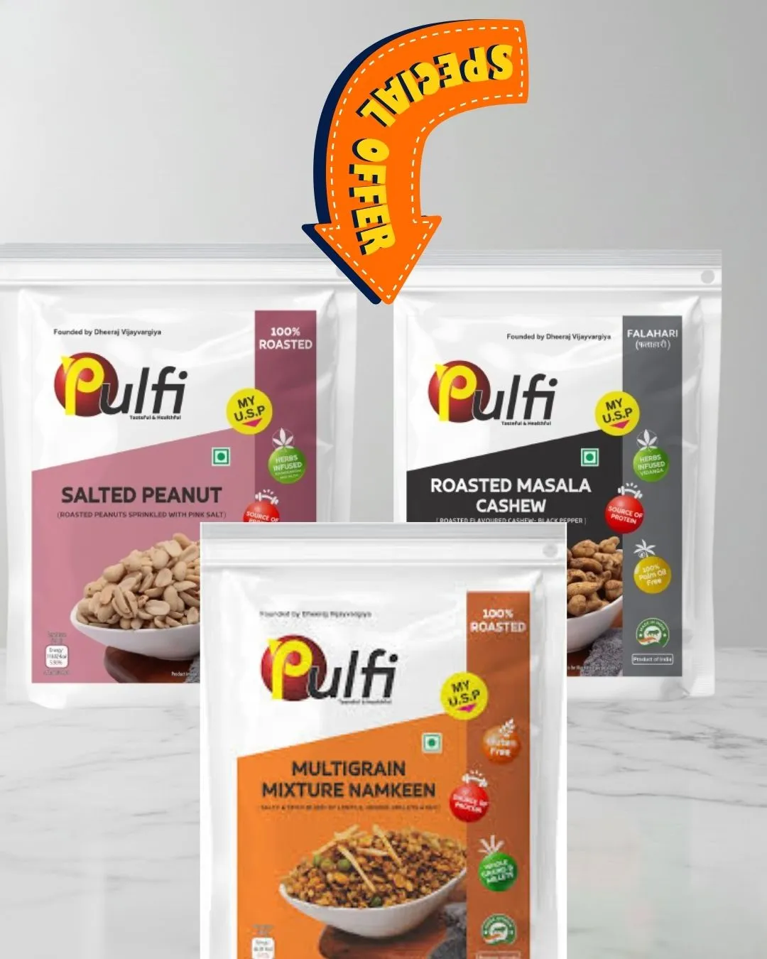 Masala Cashew, Salted Peanut & Multigrain Mixture Namkeen - Image 1