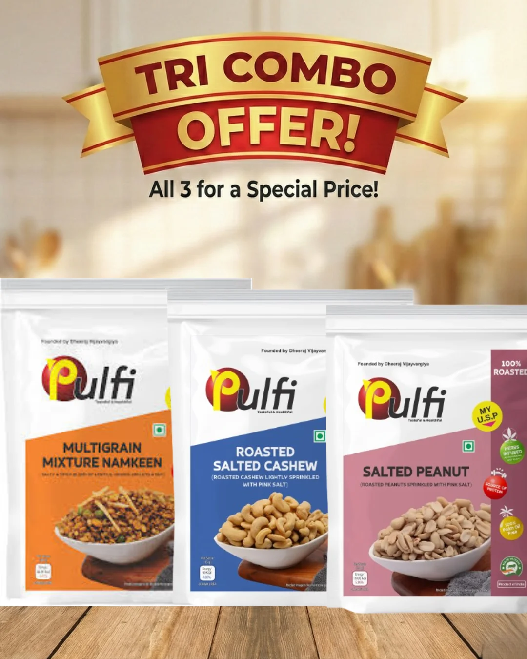 Salted Cashew, Salted Peanut & Multigrain Mixture Namkeen - Image 1