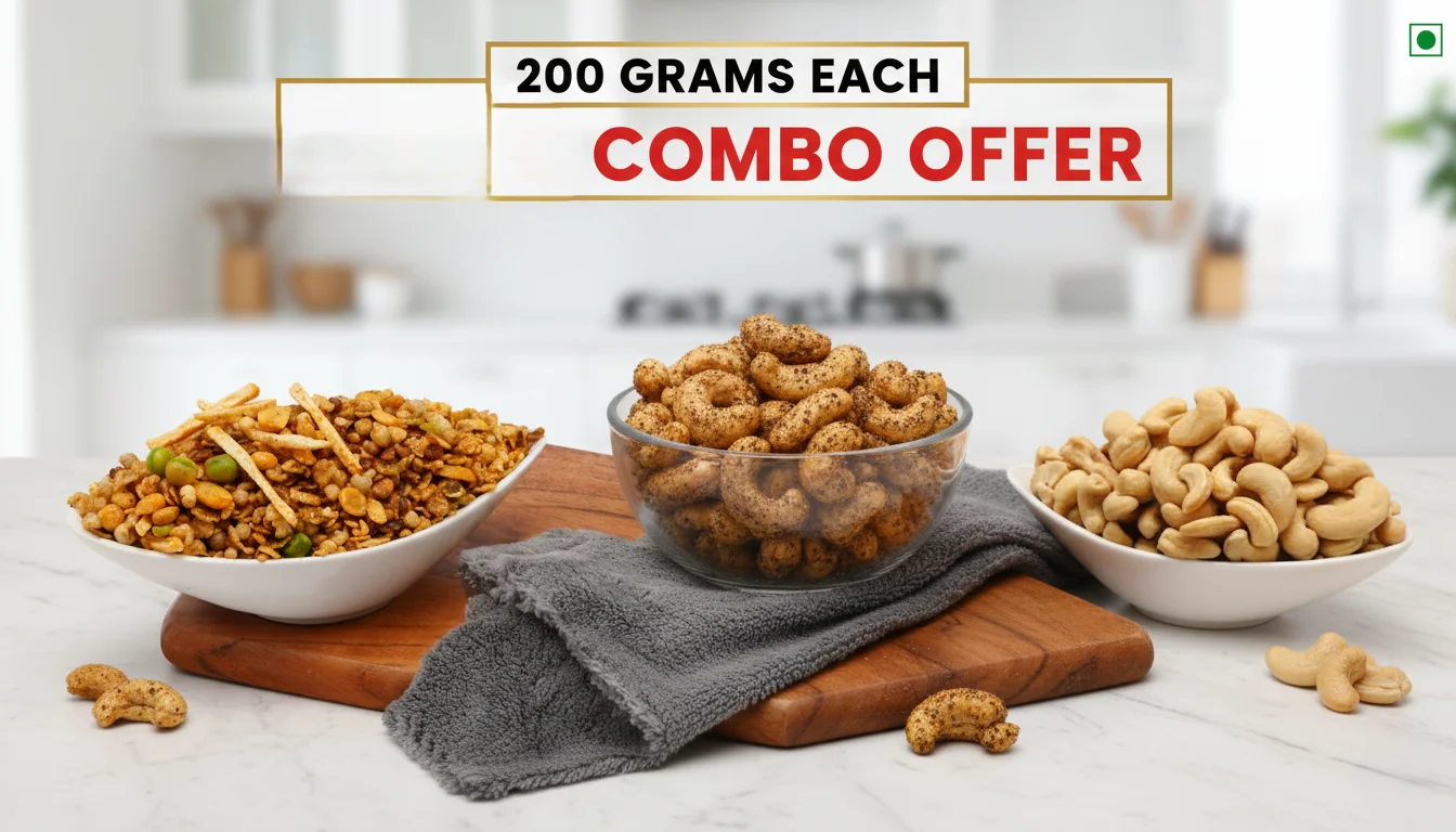 Masala Cashew, Salted Cashew & Multigrain Mixture Namkeen - Image 2